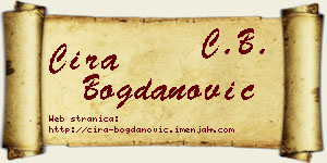 Ćira Bogdanović vizit kartica